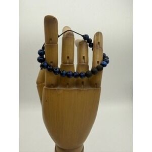 Unbranded‎ Beaded Bracelet Unisex OS Blue Excellent Tiger Eye Lava Rock Cord